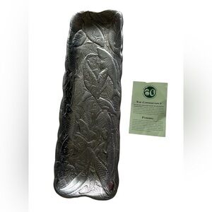 Elegant Vintage Silver Fish-Patterned Serving Tray